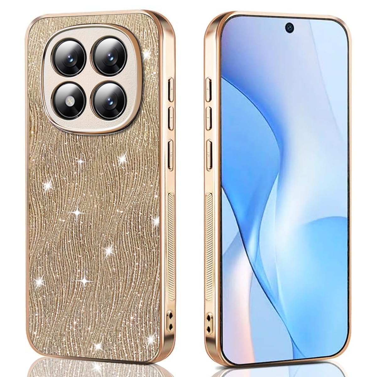 JNERBUYI Protective Case for Xiaomi Redmi Note 15 Pro 5g, Shockproof Phone Cover with Sparkle