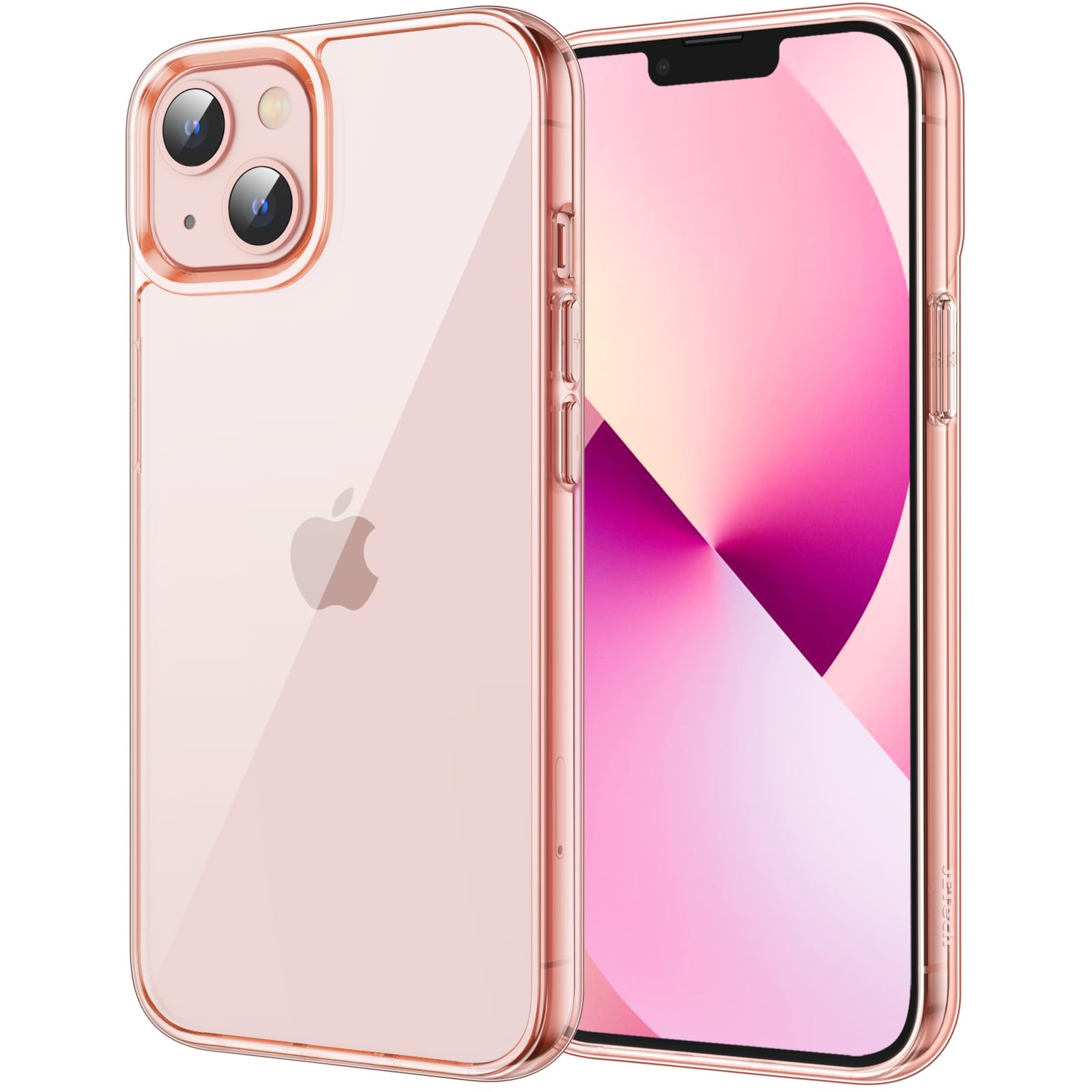 JETech Case for iPhone 13 6.1-Inch, Shockproof Bumper Cover, Anti-Scratch Clear Back (Rose