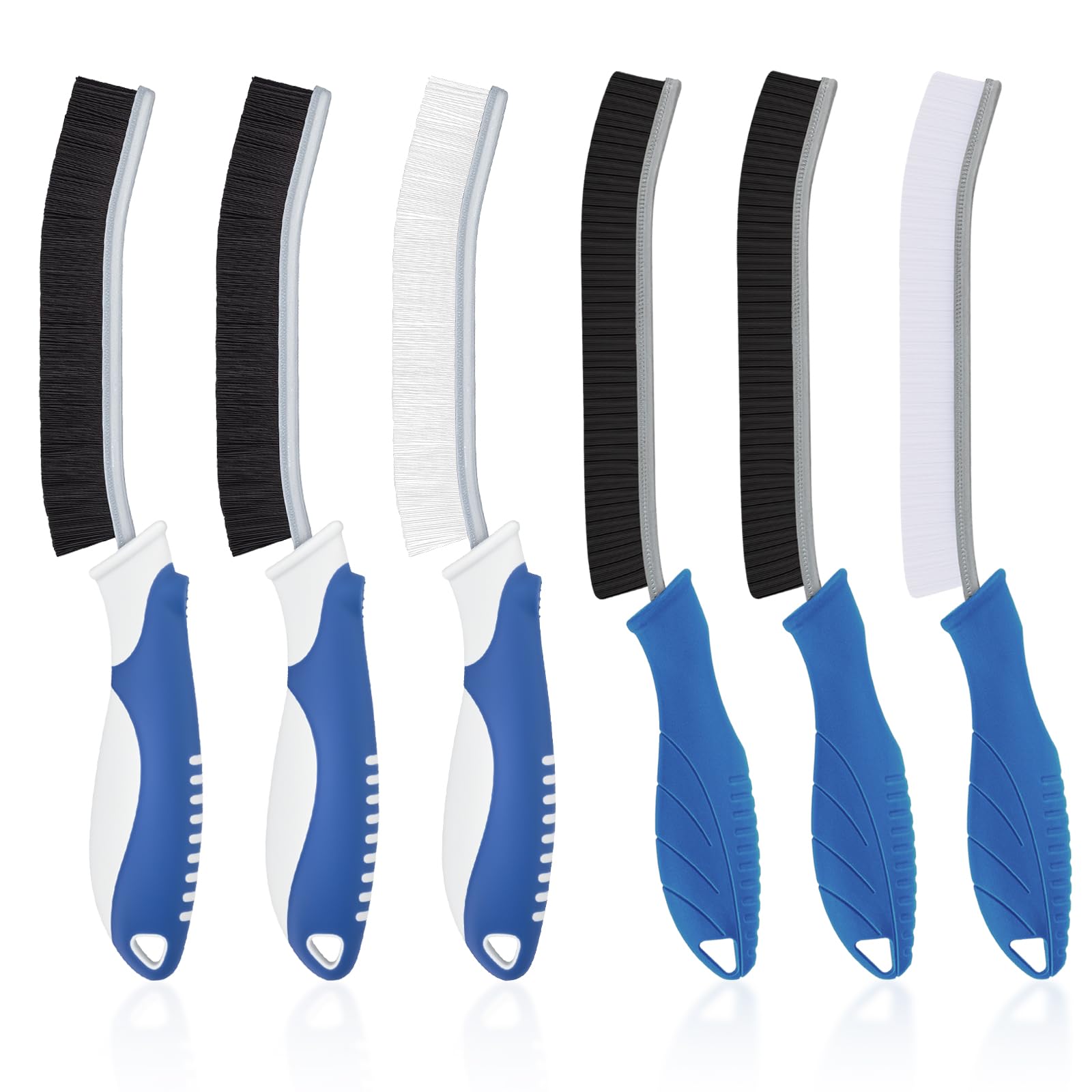 TQRR Cleaning Brush-Hard Bristle Crevice Cleaning Brushes UK, Multifunctional Window Groove Brushes, Grout Brush, Cleaning tool for bathroom, kitchen, Toilet, Tile, Sink, Home (6, Blue)