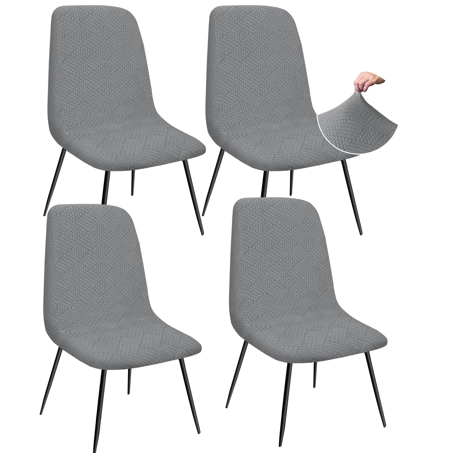 Granbest Jacquard Thickened Elastic Dining Chair Covers, Low Back Chair Slipcovers for Hotel