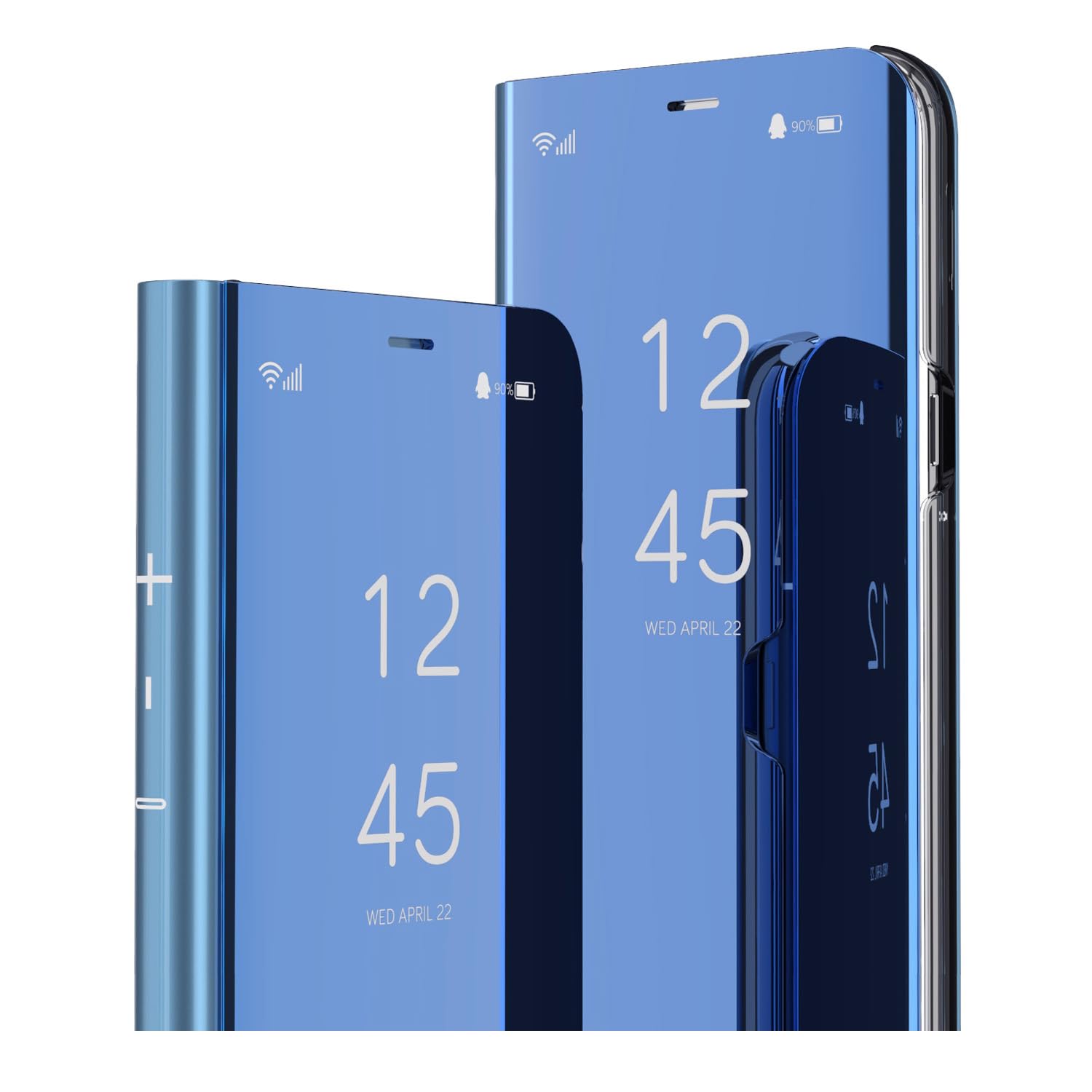 IMIRST Flip Case for Samsung S24 Plus - Makeup Mirror Design Clear View Flip Bookstyle Luxury