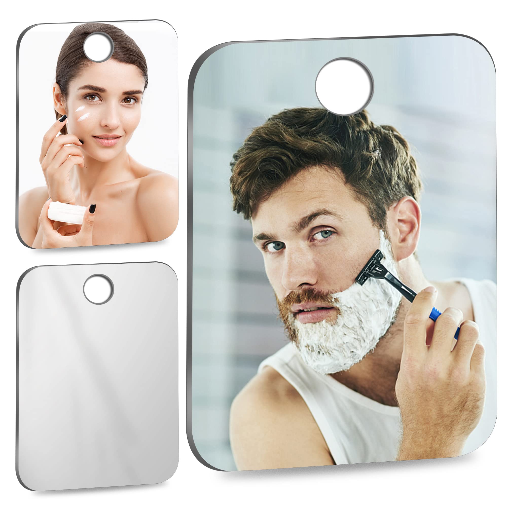 Fogless Shower Mirror for Shaving Men - 2 Pack (6x4)