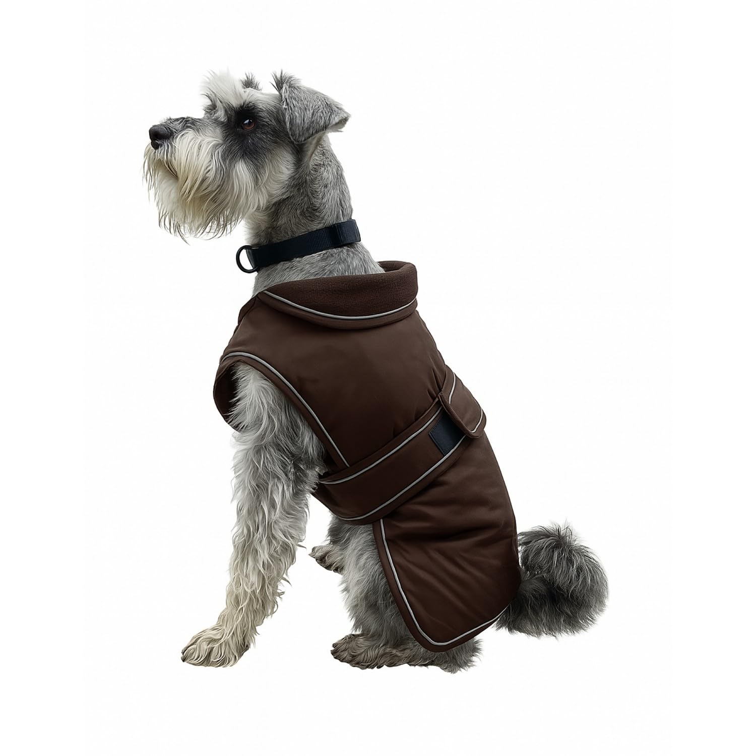 Hugglepets Arctic Armour Waterproof Thermal Dog Coat - Brown Chocolate (X Small 30cm) Refle
