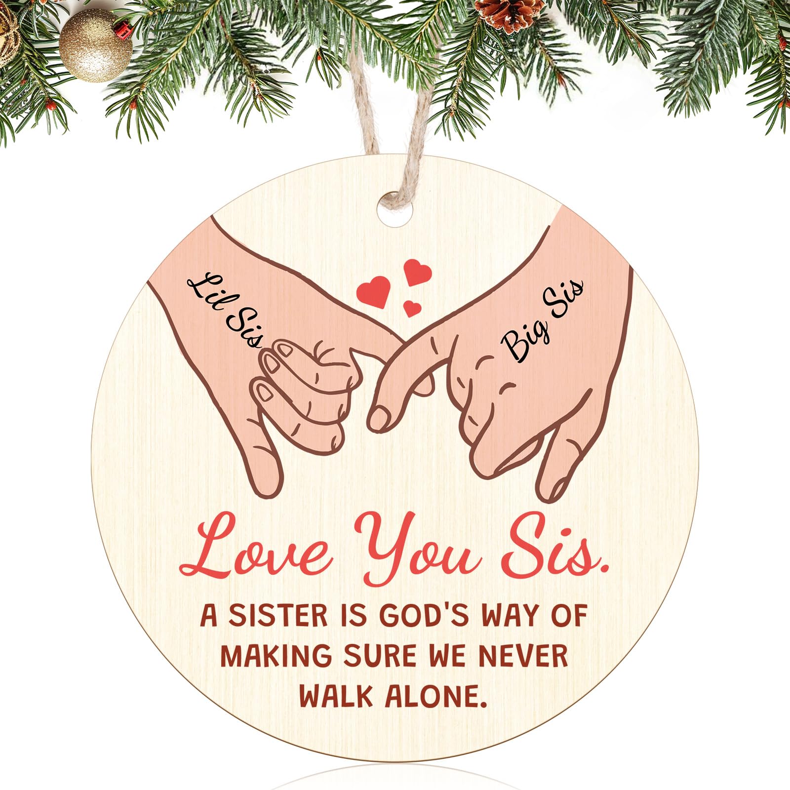 Big Little Sister Gift Sister Ornament Gifts from Sisters Birthday Christmas Ornament Gifts