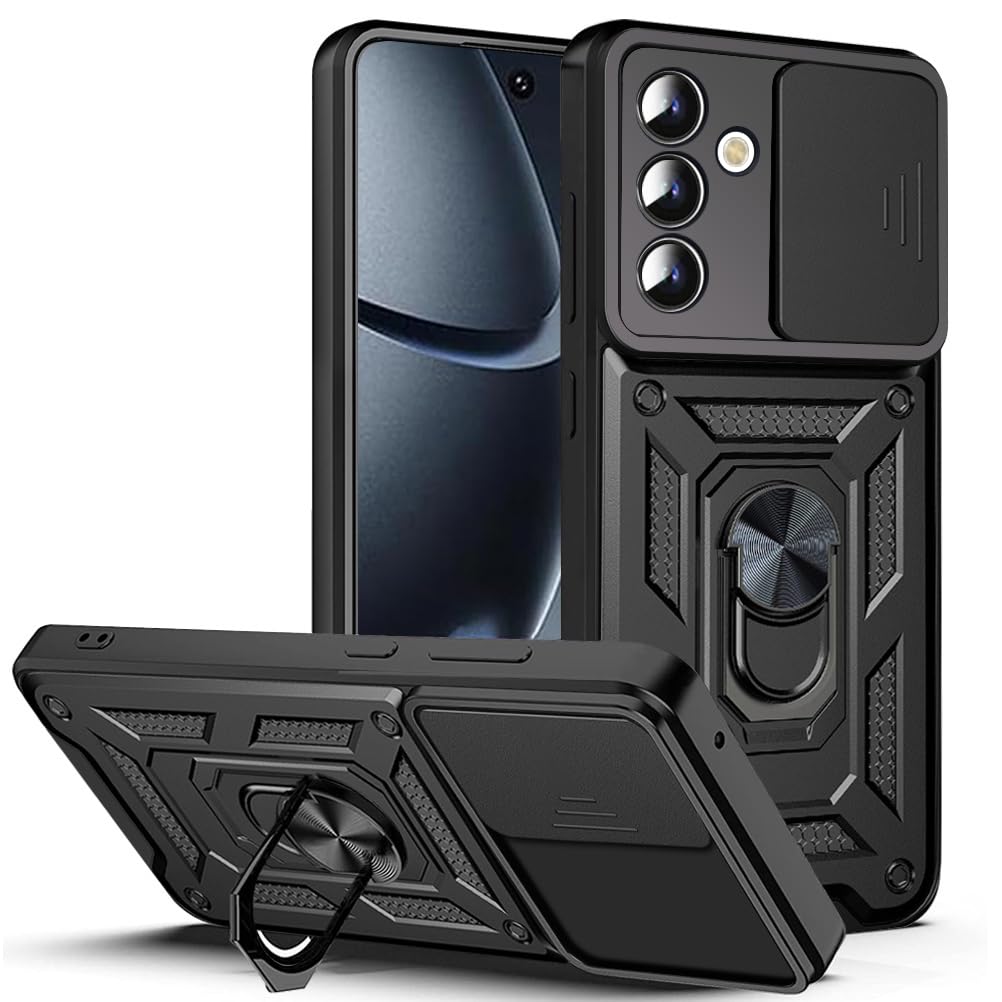 BEEJTUNY Case for Samsung Galaxy A57 5G, Cover Protective Bumper with Lens Shell, Shockproof (Black)