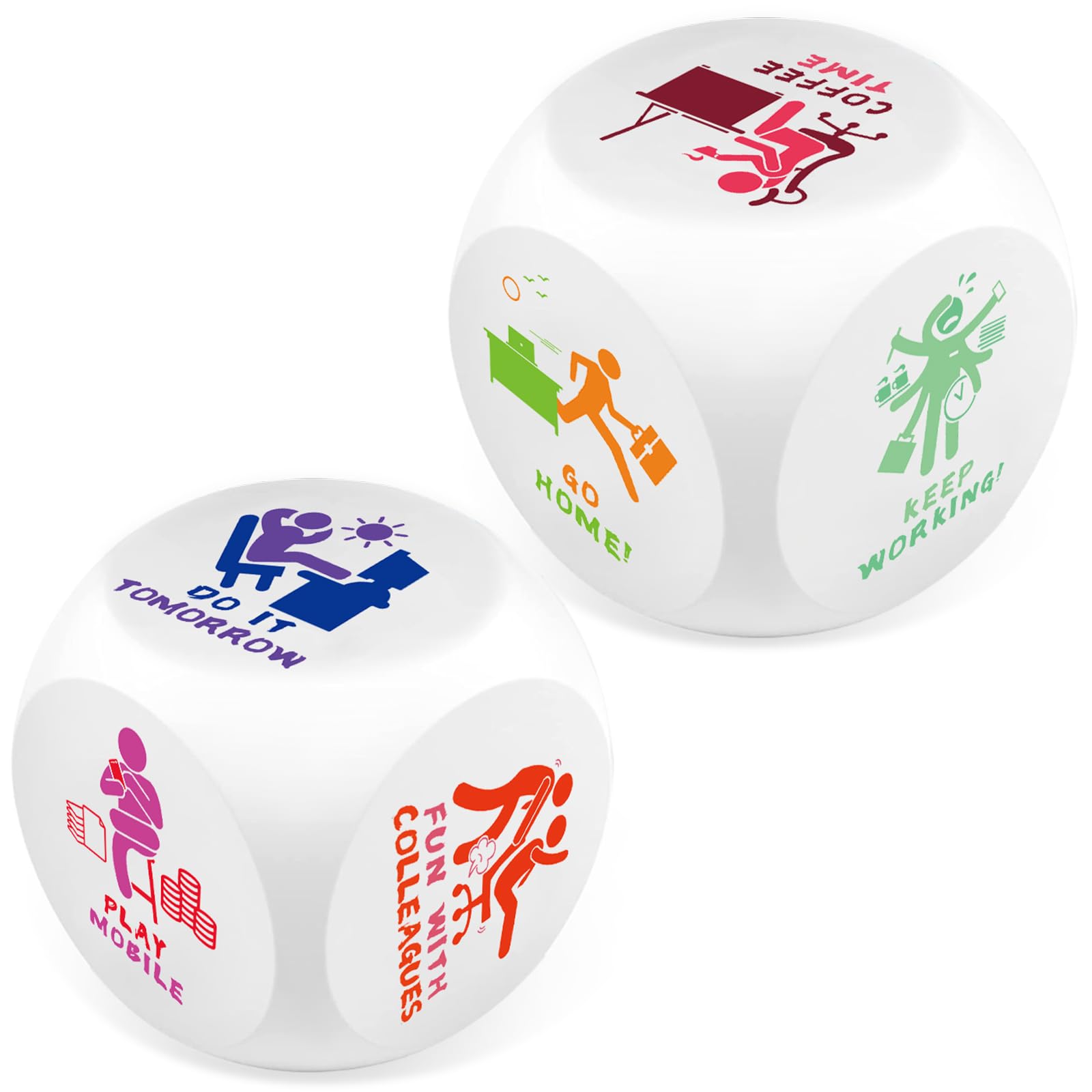 Ainiv 2 Pack Anti Stress Cube with 6 Funny Actions for Stress Relief, PU Foam Anti Stress T