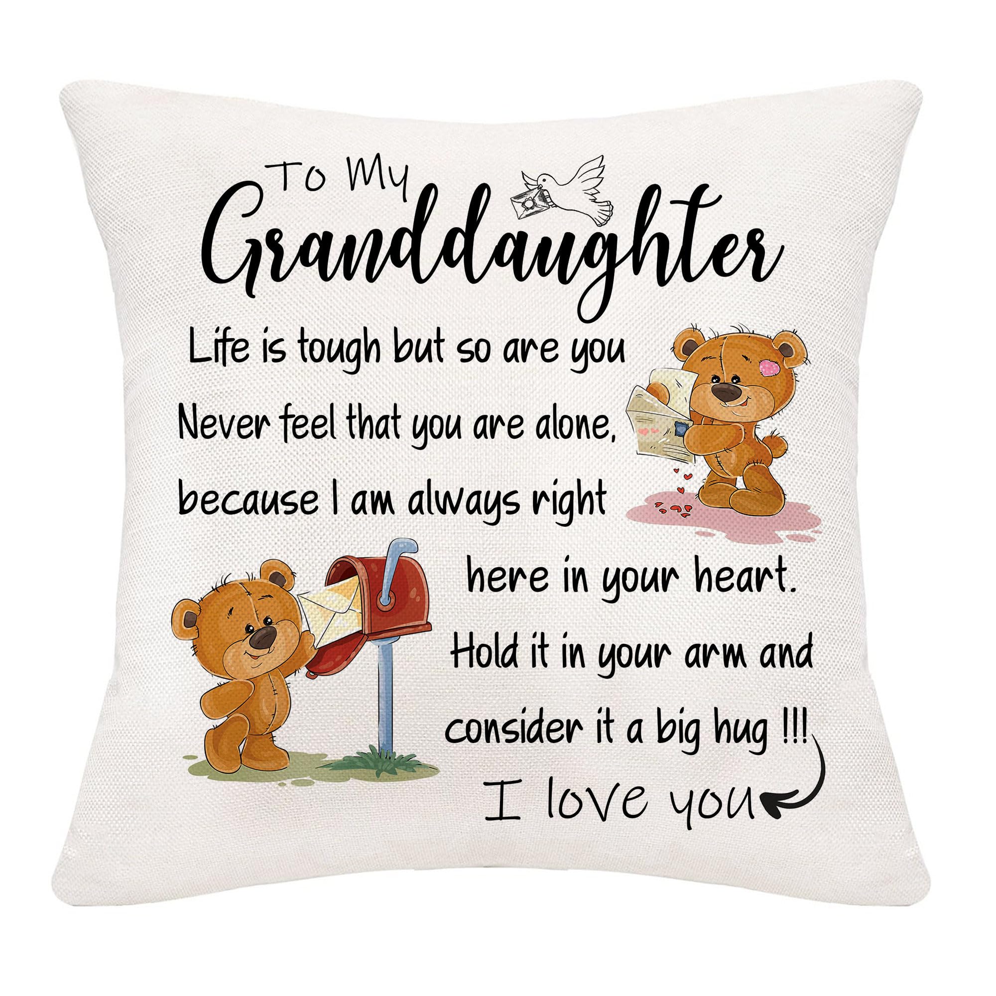 HKTNGEX Funny Reminder Throw Pillow Cover Gift For Family,Warm Words Cushion Cover For Grand Daughter