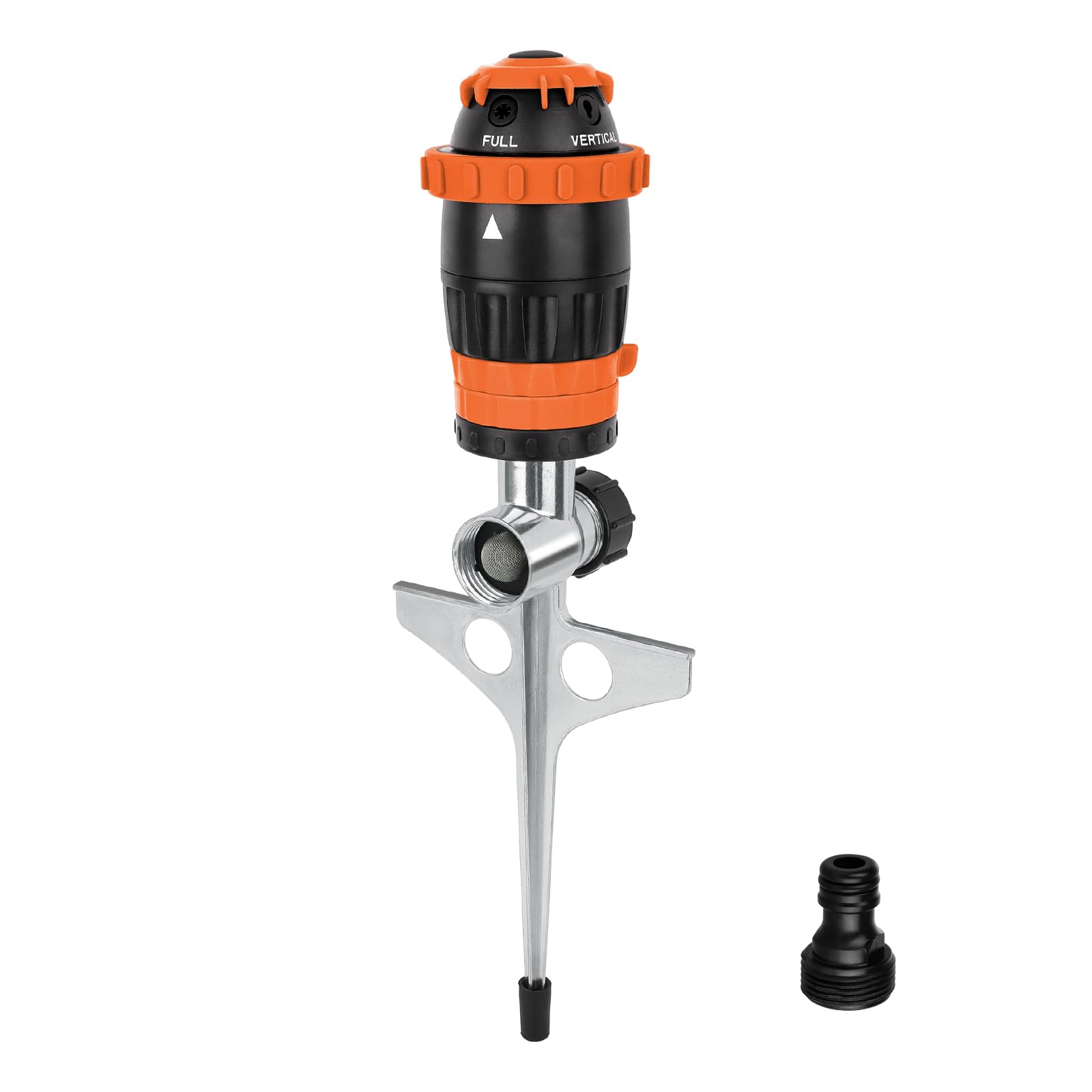 RESTMO Gear Drive Sprinkler with Metal Spike Base, 5-Pattern Heavy Duty Gardening Watering