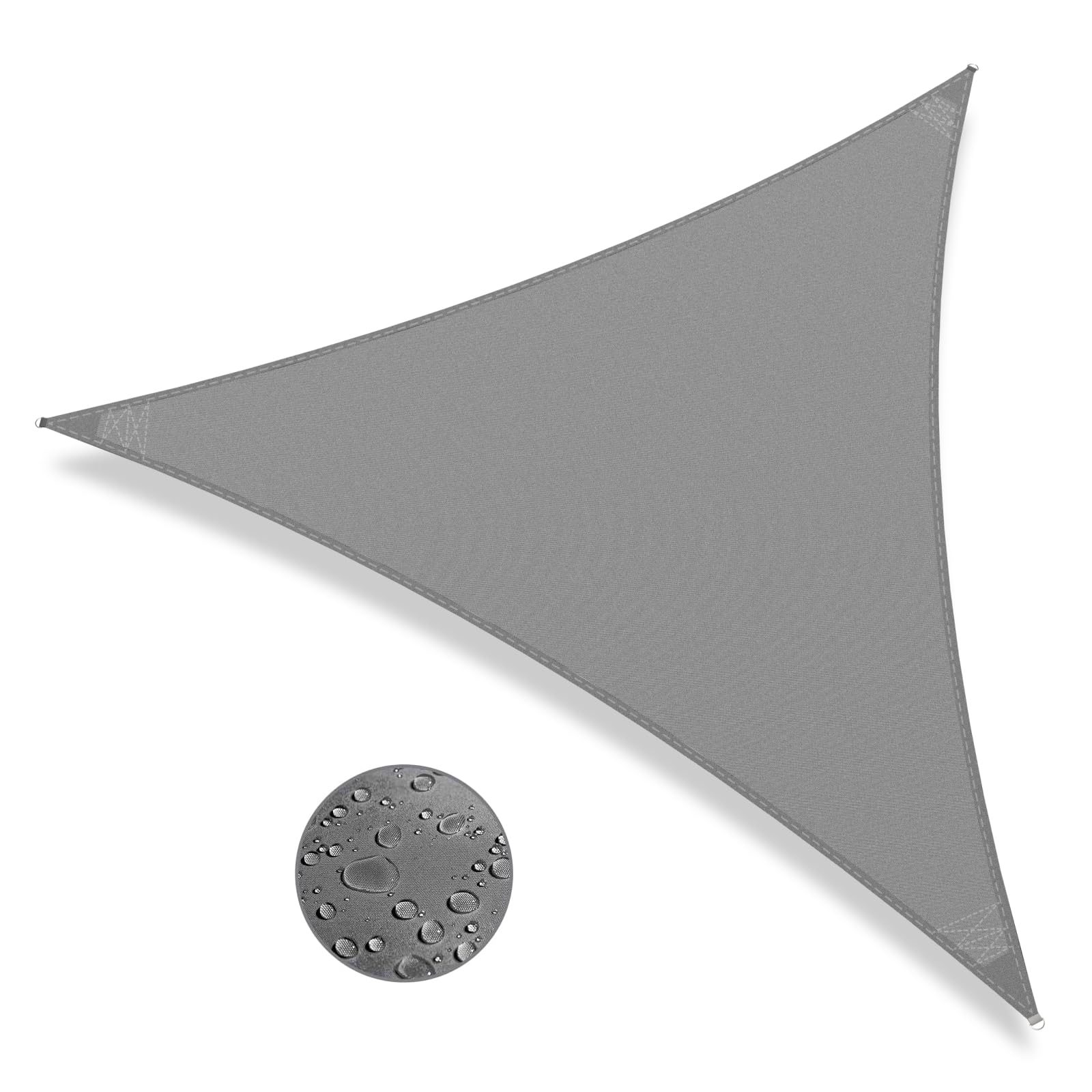 IOAOI Sun Shade Sail 3x3x3m Triangle Awning Canopy, Waterproof Shade Sail Garden Canopy, 95
