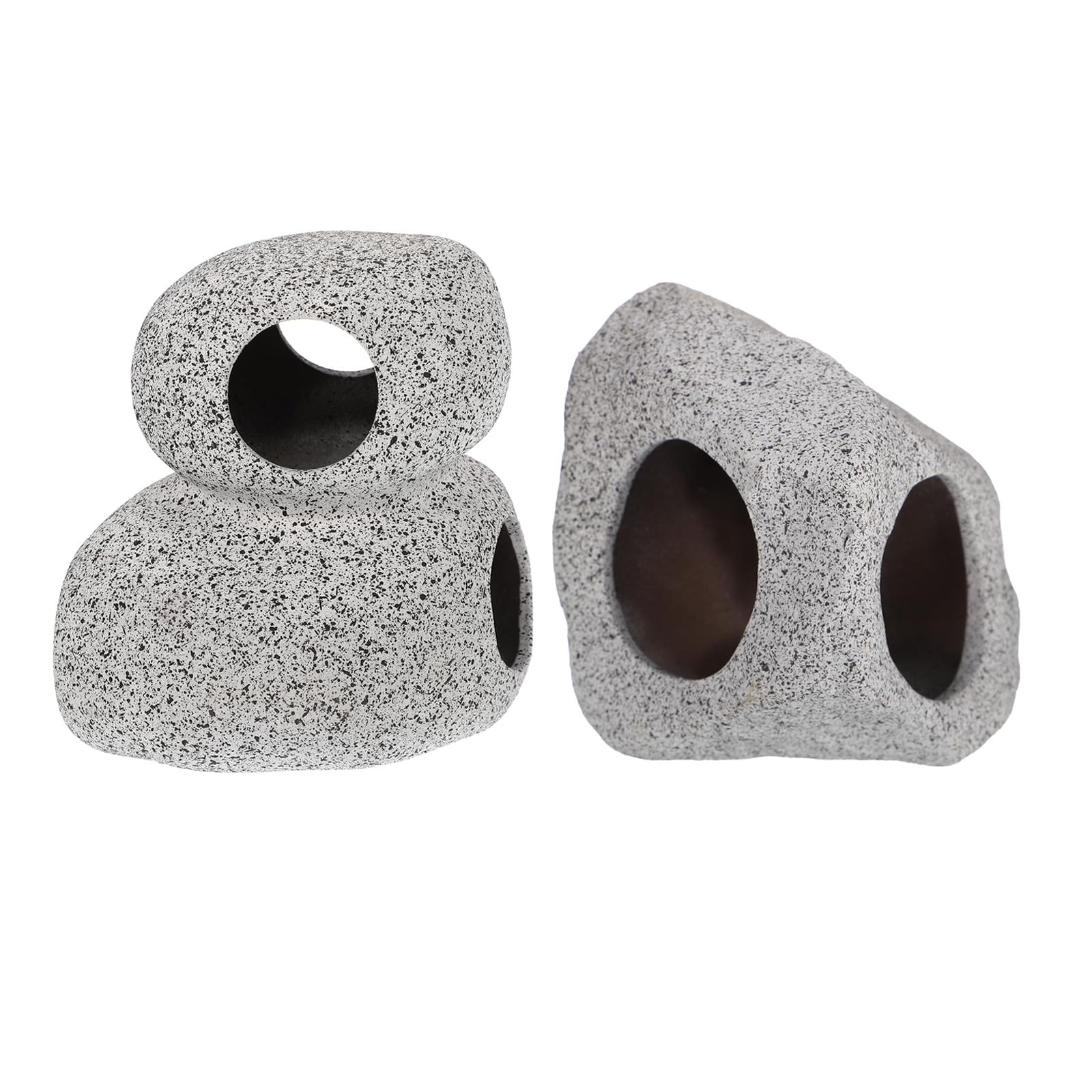 UKCOCO Aquarium Cave Hideaway 2-Pack Sandstone Fish Tank Decor for Shrimp and Small Fish Safe Breeding Habitat Natural Rock Shelter for Freshwater Aquariums Noise Reduction Ornament