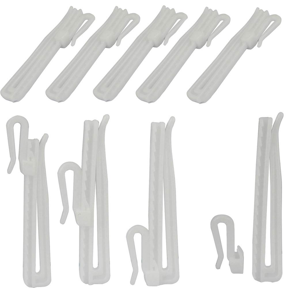 30 pcs Adjustable Plastic Curtain Hooks for Drapes Depth Pinch Pleat Locking Curtains Tape