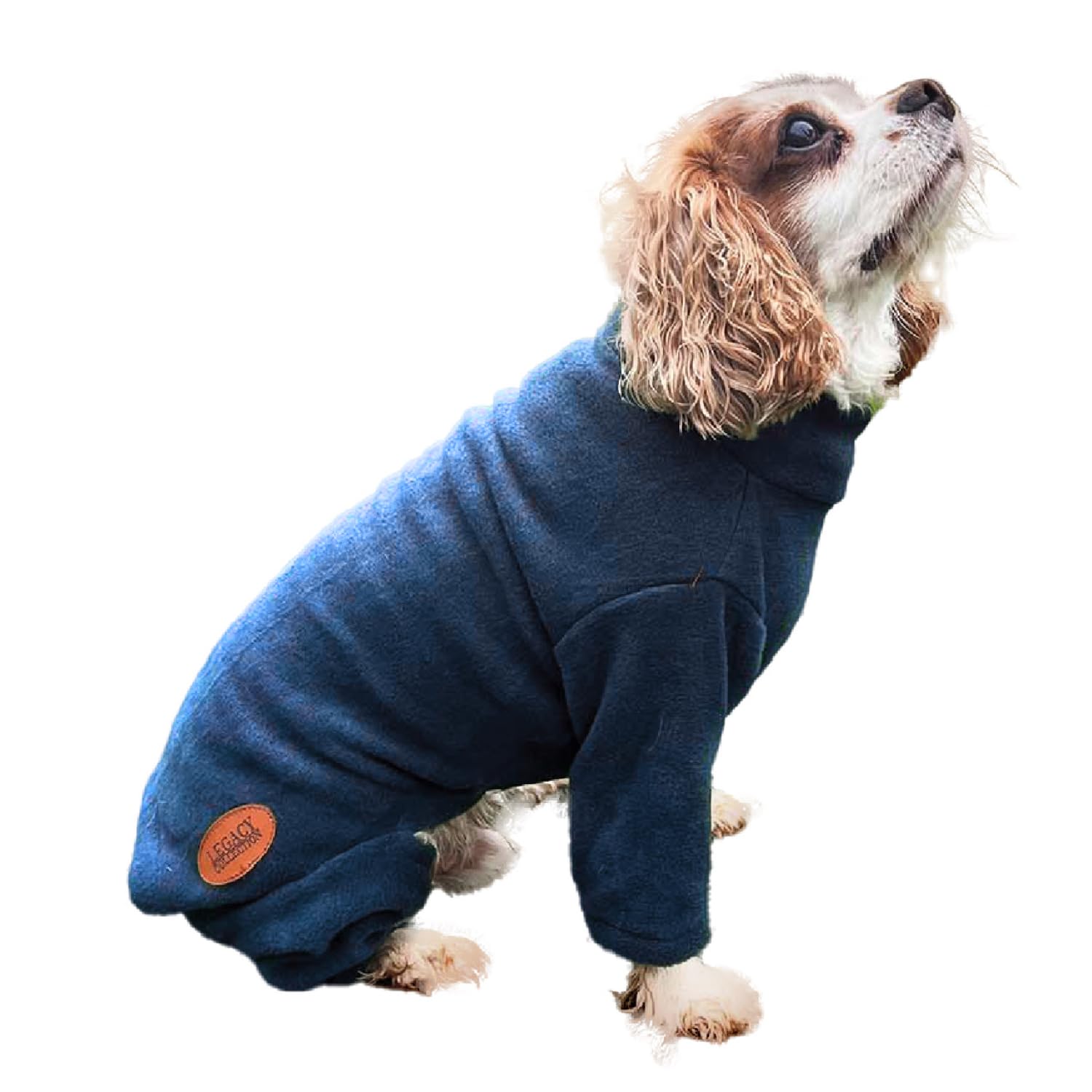 HugglePets Legacy Polar Fleece Dog Jumper (Navy Blue - Medium Long 50cm) 100% Polyester